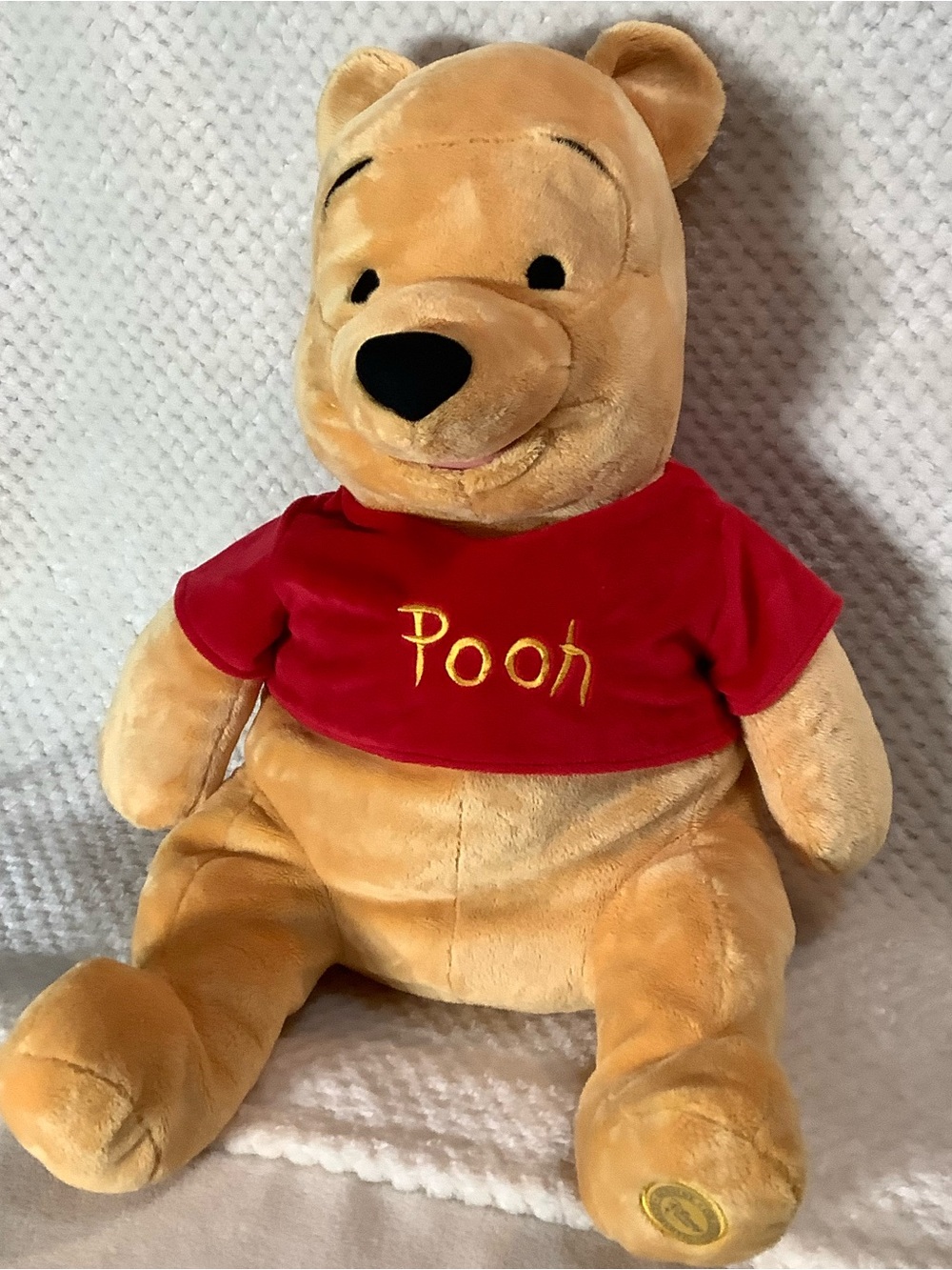 Large Disney Store Winnie the Pooh Plush Bear 18” Sitting Stuffed Animal Toy